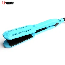 USHOW Профессиональный паровой выпрямитель для волос Быстрый прямой выпрямитель для волос плоский железный паровой выпрямитель для волос Инструменты для укладки волн
