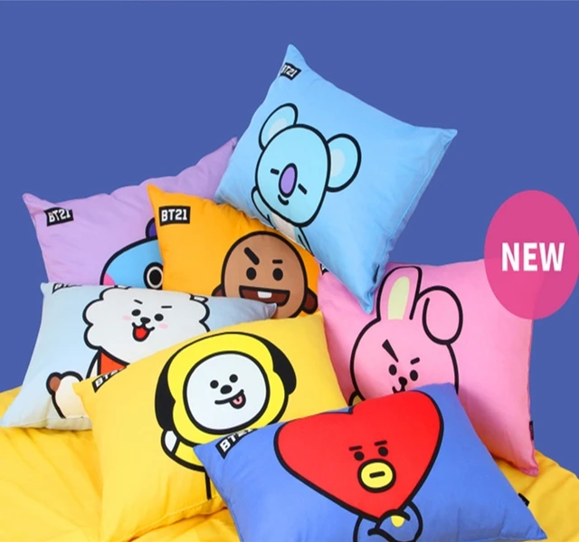 

New Kawaii BTS Bangtan Boys Plush Pillow Sofa Cushion BT21 TATA VAN COOKY CHIMMY SHOOKY KOYA RJ MANG Kids Girls Gifts