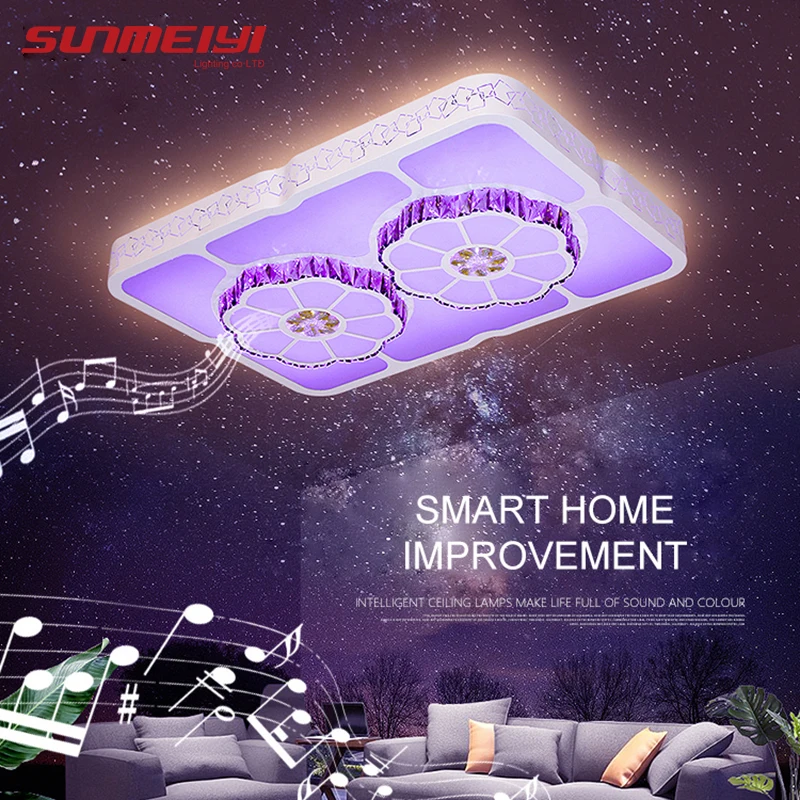 

Modern Music Ceiling Lights APP Control For Living room Bedroom Children bluetooth Speaker Lighting RGB Dimmable Led Lamp