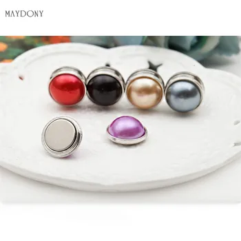 

XT38 wholesale fashion headwear scarf magnet brooch pearl hijab clips 12pcs/lot