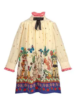 

Girls Playing Animals Dress 2019 Kids One-Piece Dresses For Girls Girl Princess Dress Children Chiffon Long Sleeve Dresses