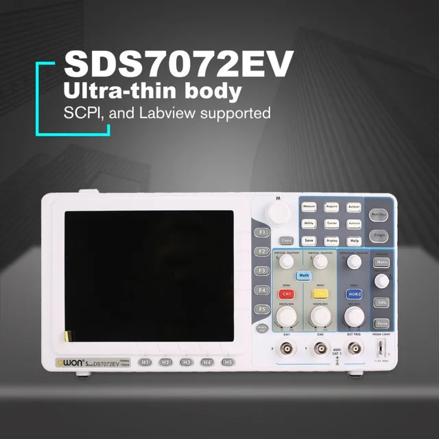 Cheap SDS7072E Digital Oscilloscope 70MHz 2 Channels 1GSa/s Real Time Sample Rate USB Device 8 Inch LCD