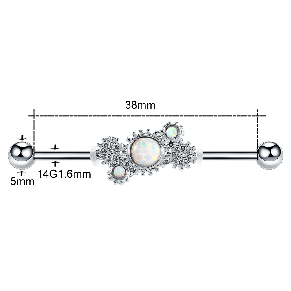 1 шт., стальные опаловые шпильки для носа, перегородка, кликер, кольца, пирсинг, кликер, кликер, опал, ухо, трагус, губы, нос, Пирсинг живота, Сексуальные Ювелирные изделия - Окраска металла: Style10