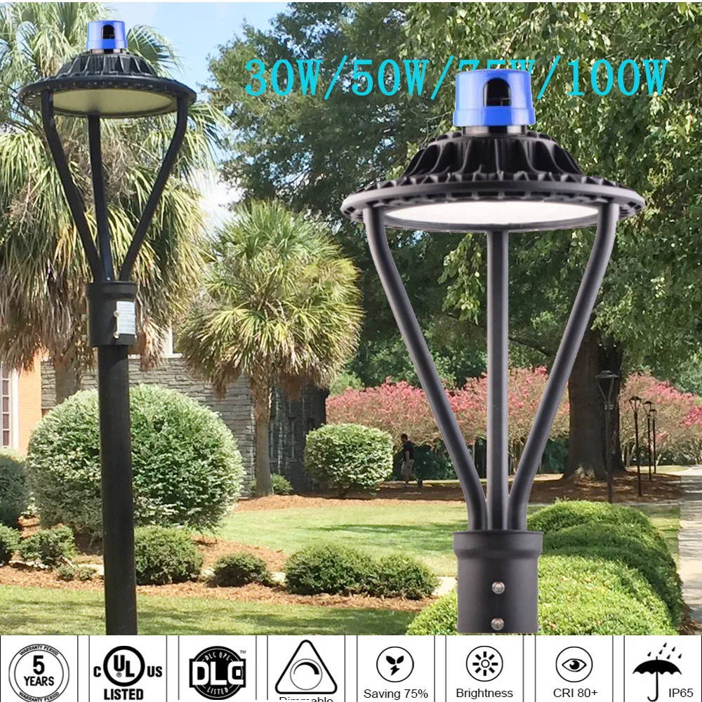 

5 years warranty ETL DLC listed 30W decretive led light post top light for garden lighting Street light 175 MH HPS 100-277VAC