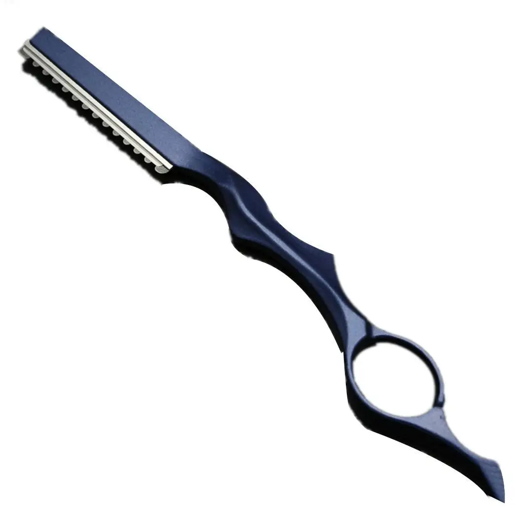 Нержавеющая сталь Профессиональная парикмахерская перьевая стилист парикмахерский стиль для стрижки, прореживания шерсти ножницы-бритва - Цвет: blue