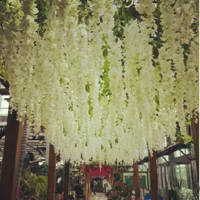 200pcs Artificial Silk Wisteria Flowers For DIY Wedding Arch Square Rattan Simulation Flowers Home Wall Hanging Decoration 200pcs Artificial Silk Wisteria Flowers For DIY Wedding Arch Square Rattan Simulation Flowers Home Wall Hanging Decoration