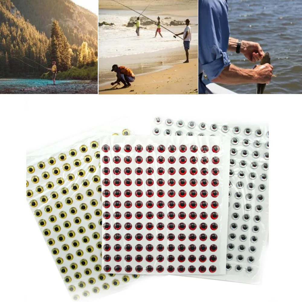 

50PCS Simulation Bait Eye 5mm Glow Fishing Lure Eyes Epoxy Round 3D Fisheye Road Fishing handmade lure Fish Lures Accessories