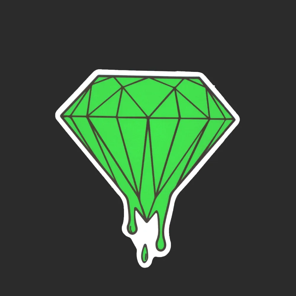 Green Diamonds Single Stickers Notebook Laptop Cartoon Stickers