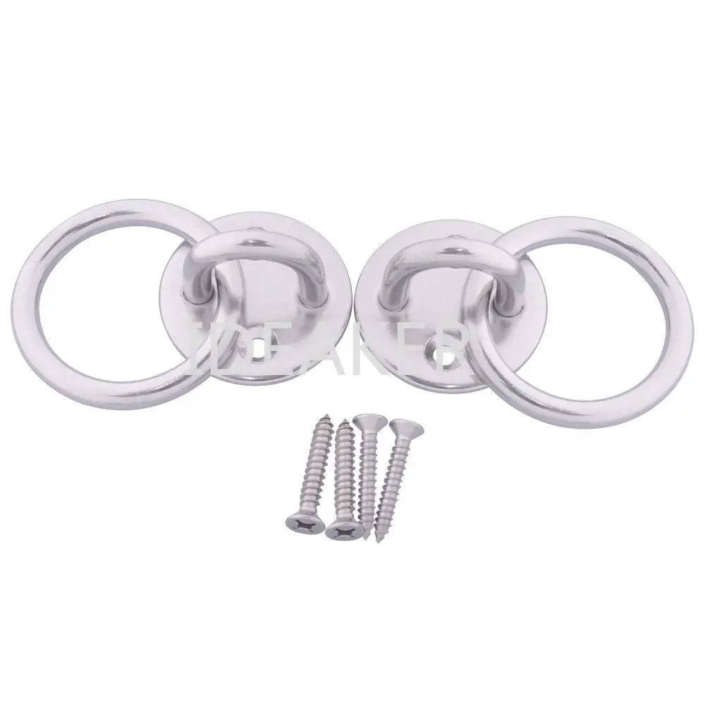 2PCS Stainless Steel M6 Round Sail Shade Pad Eye Plate U-shaped Hook Ring Welded | Инструменты