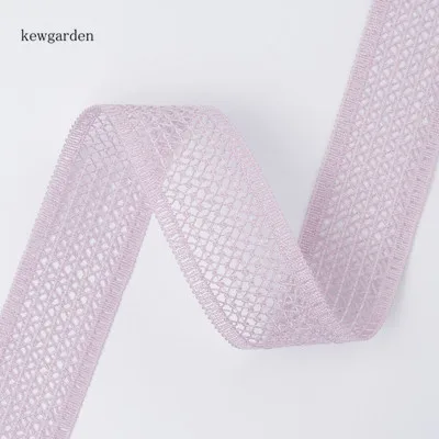 Kewgarden Wholesale 28mm Hollow Satin Ribbons Handmade Tape DIY Hair Bowknot Ribbon Packing Riband Webbing 20 Yards / lot - Цвет: Светло-фиолетовый