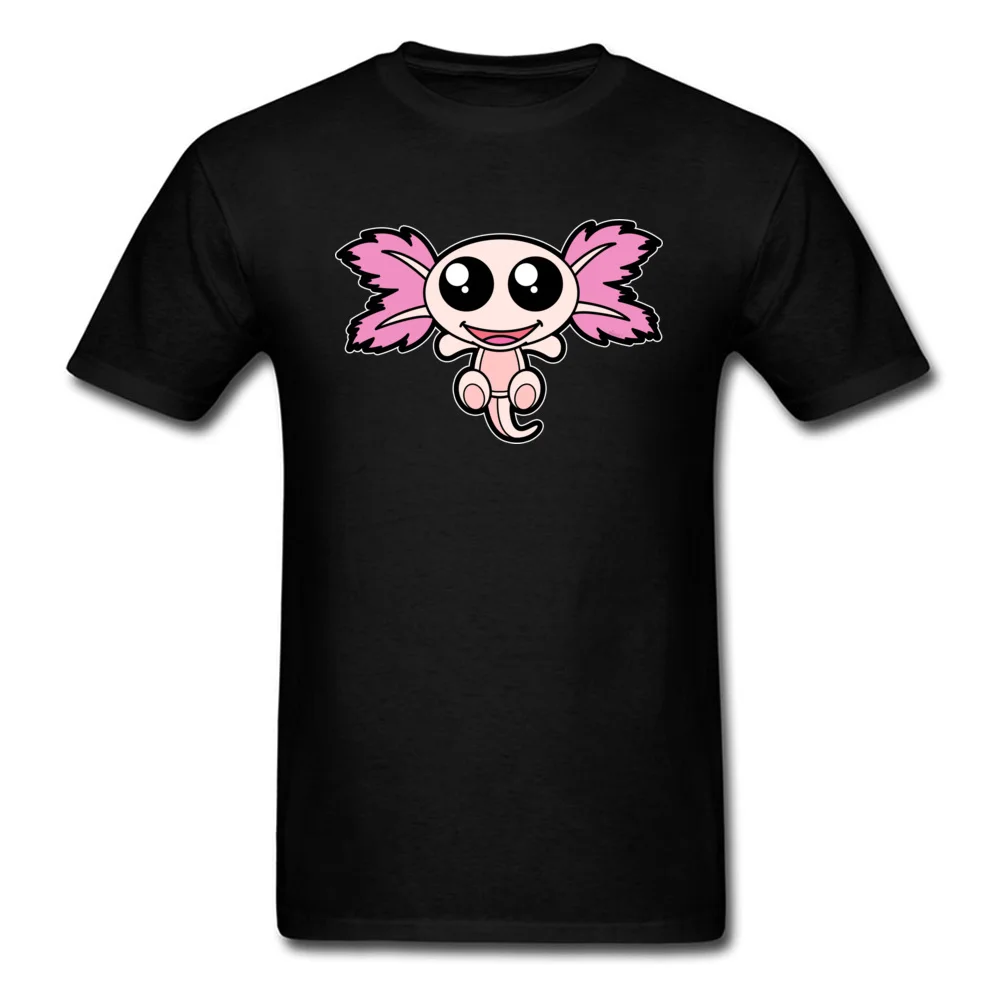 Pinky The Axolotl Casual Short Sleeve Tees Father Day Round Neck 100% Cotton Fabric Boy T Shirt Casual Tee-Shirt Funny Pinky The Axolotl black