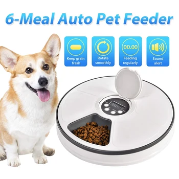 

Automatic Pet Feeder Food Dispenser for Dogs, Cats & Small Animals - Features Distribution Alarms, Programmed Timed Self 6 Mea