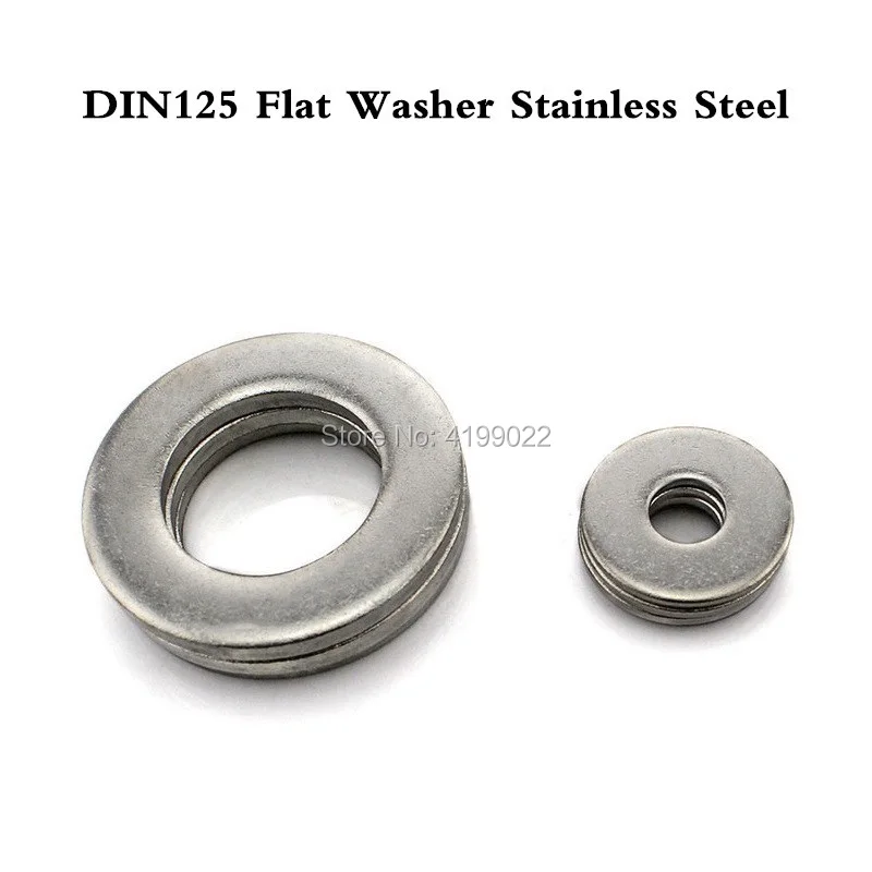 

100Pcs DIN125 ISO7089 M1.6 M2 M2.5 M3 M3.5 M4 M5 M6 M8 M10 M12 M16 Stainless Steel 304 Flat Machine Washer Plain Washer Gaskets