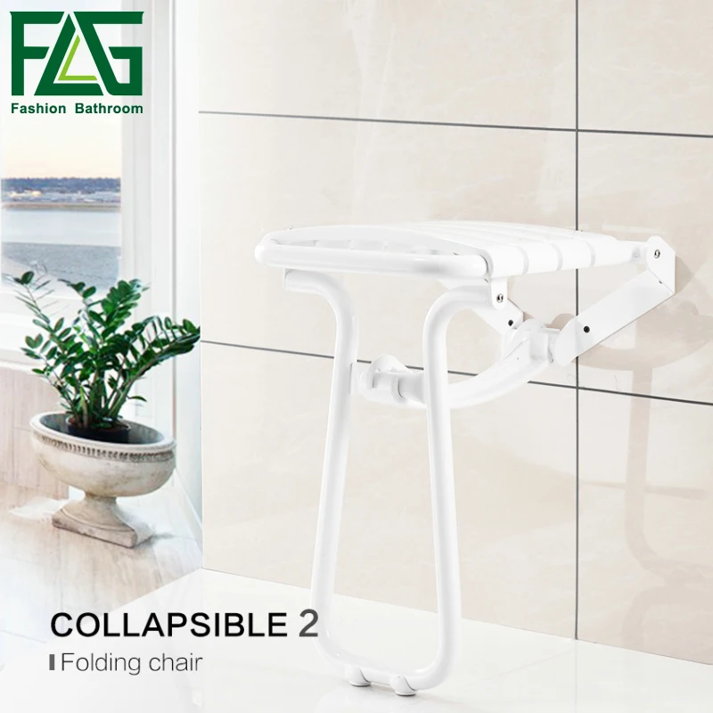 FLG Wall Mounted Shower Seats With Legs WaterProof Relaxation Shower