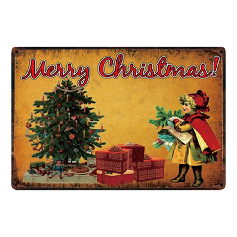 [ Kelly66 ] Merry Christmas Metal Sign Tin Poster Home Decor Bar Wall Art Painting 20*30 CM Size y-1977 | Дом и сад