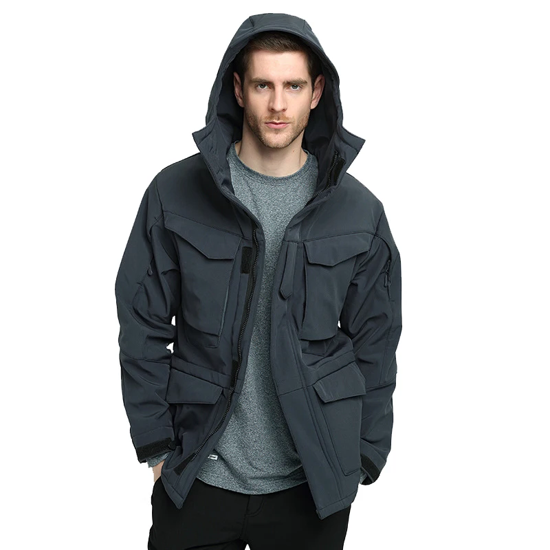 

Autumn And Winter Men's Soft Shell Jacket Military Army Fan Coat Tactical Training Trench Coat Outdoor Men Camouflage Jacket