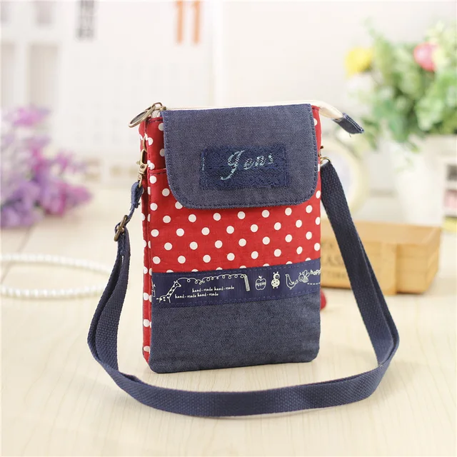 Women Mini Bags Canvas Dot Shoulder Female Clutch Messenger Women Mini Bags Canvas Dot Shoulder Female Clutch Messenger Kids S Purse Wallet Pouch