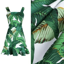 Ручной diy ткань/хлопок печатных микро-эластичный раздел ткани/зеленый банан ткань с листьями