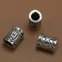 20 шт тибетские серебряные бусины, Viking, дредлоки, для увеличения объема, дреды оплетка Клипсы из бисера манжеты украшение "Кольцо" 5 мм отверстие