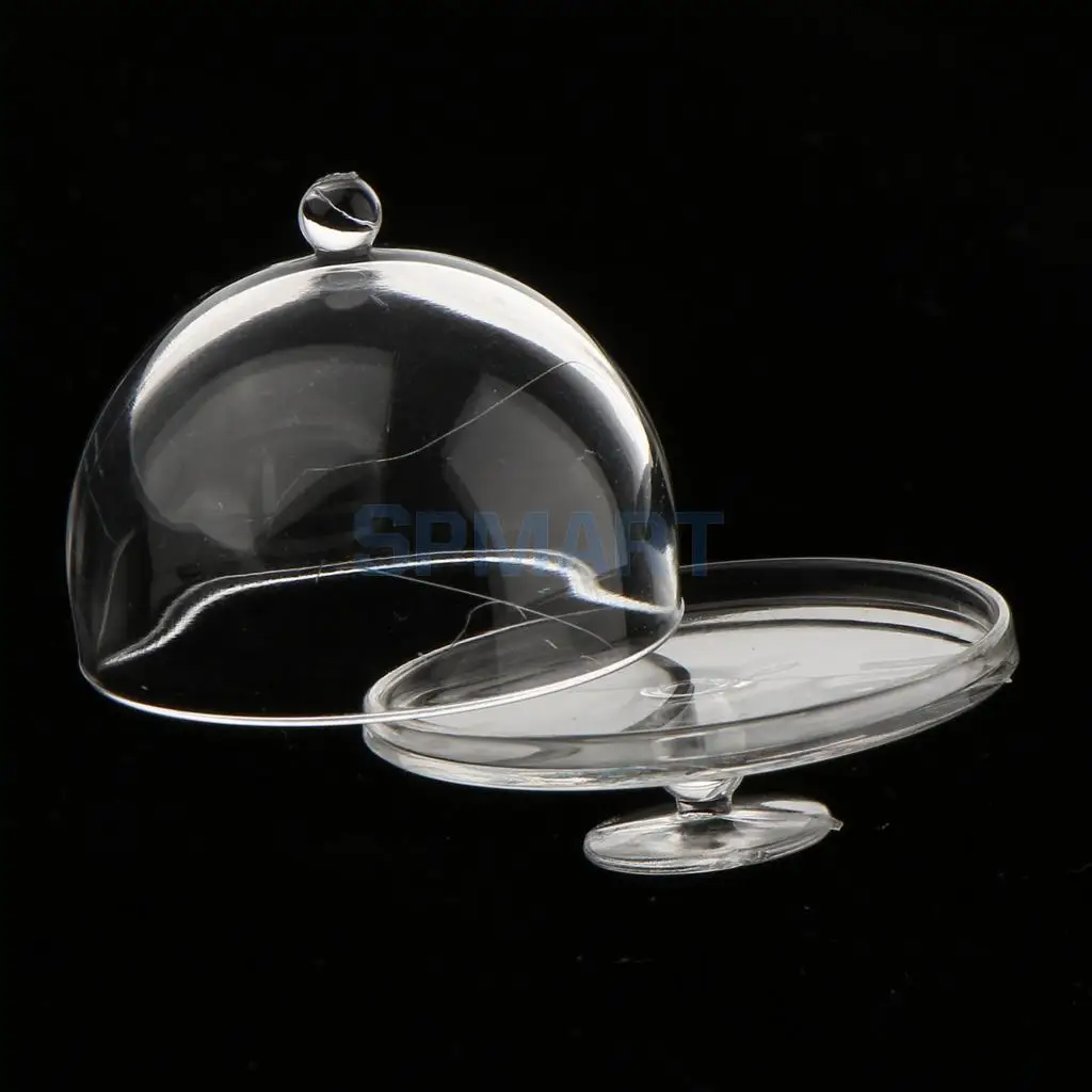 2Pcs Dollhouse Miniature 1:12 Clear Dessert Snack Can with Half Round Lid
