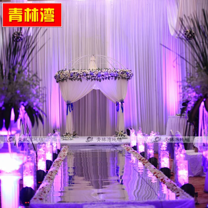 

Wedding Decoration-10Meters/lot bright double face silver wedding mirror carpet , wedding carpet runner, Width 120cm