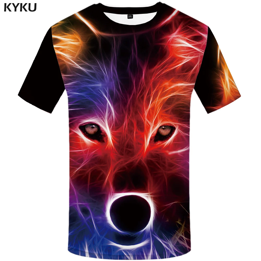KYKU Brand Wolf T shirt Women Snow Clothing Jungle Tshirt Tops Clothes 3d T-shirt Womens Hip hop Sexy Top Tee Female Tops