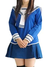 Free shipping Blue School Uniform Cosplay Costume