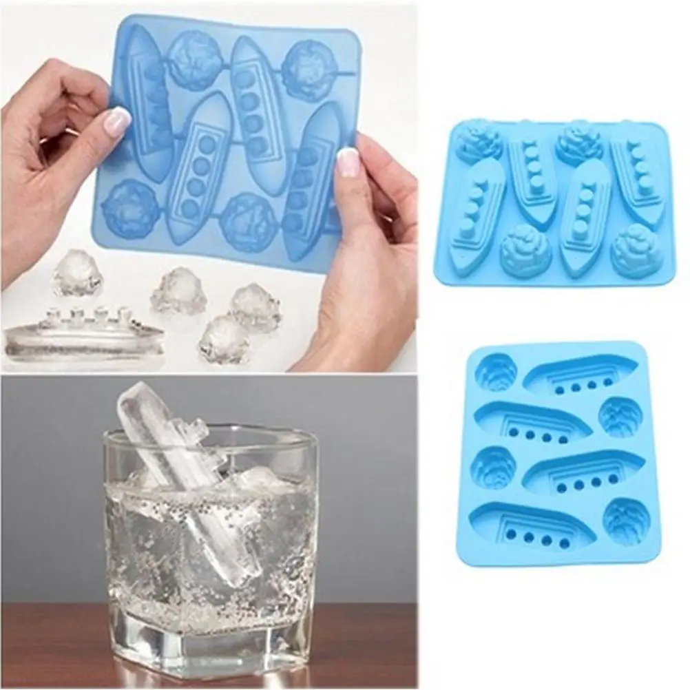 1PCS New Titanic Ice Mold Silicone Mold Cooking Tools Cookie Cutter Ice Molds Ice Trays Cupcake Box Cupcake Stand Tools On Sale