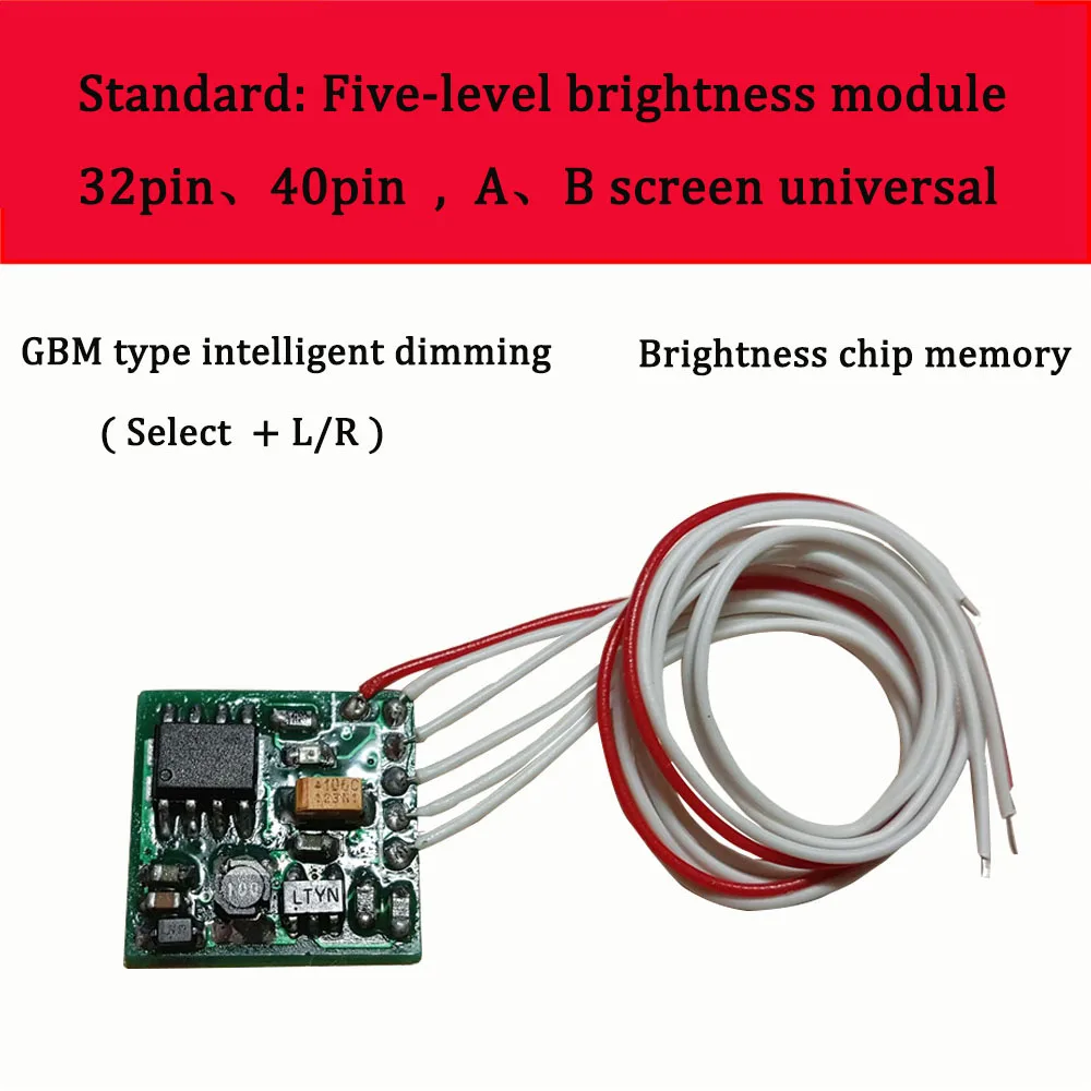 

Replacement For GBA Backlight + Five-level Brightness Module 32/40 pin Cable High lighting Aurora Backlight Kits For GBA Console