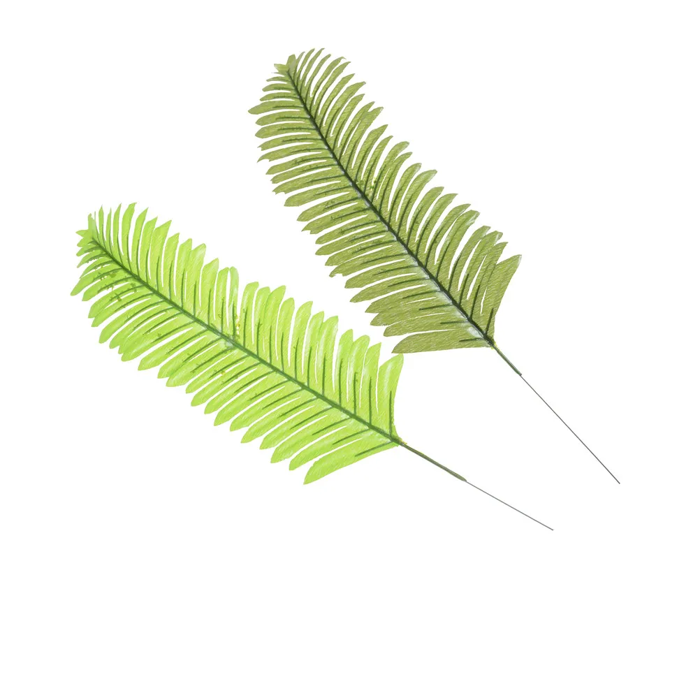 

Artificial Plastic Leaves Green Plants Fake Palm Tree Leaf Greenery for Floral Flower Arrangement flore Wedding Decoration