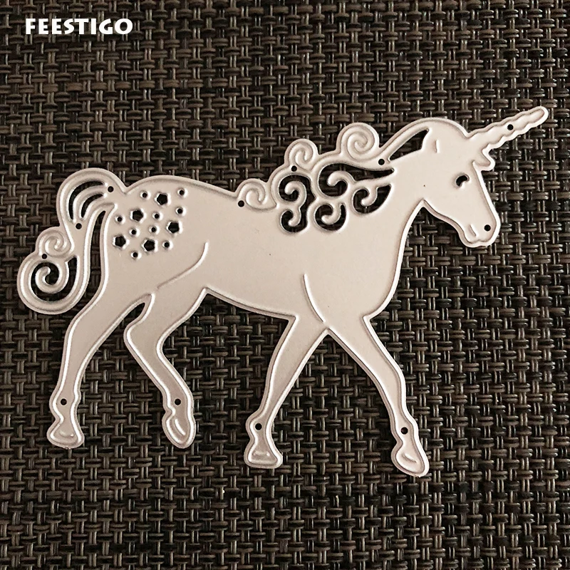 FEESTIGO 1 шт. металлические резные штампы с единорогом Новинка 2018 день рождения DIY