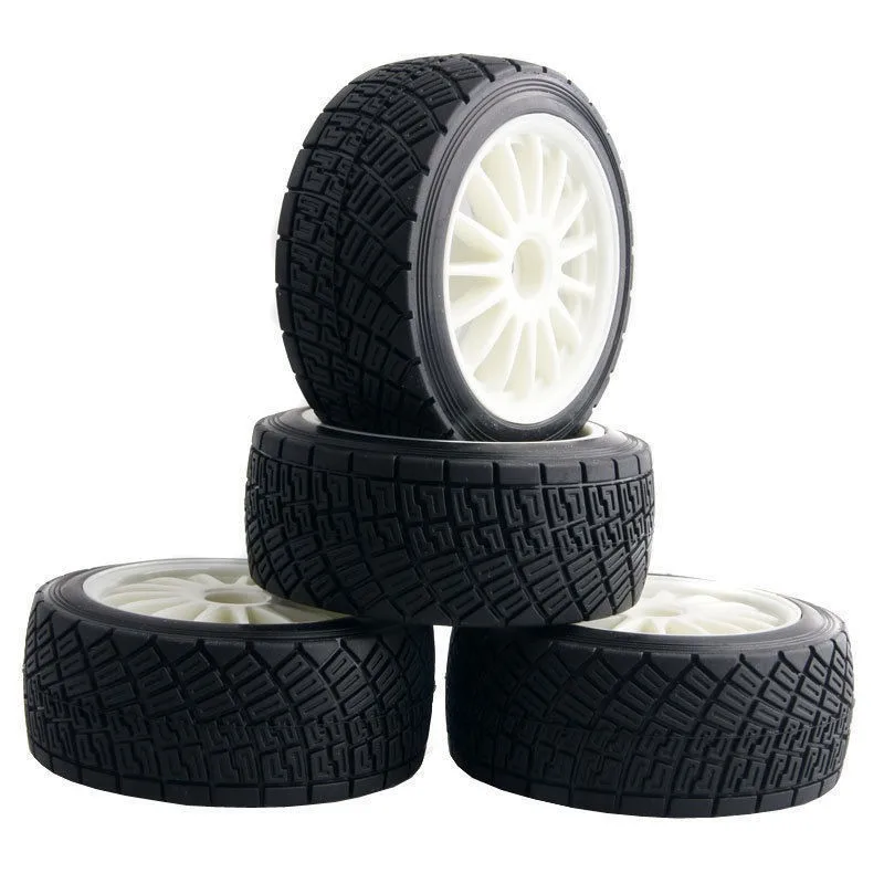 White-4pcs-80mm-Tarmac-Wheels-Tires-For-RC-HPI-WR8-Rally-Off-Road-Buggy-Truck-HSP-1