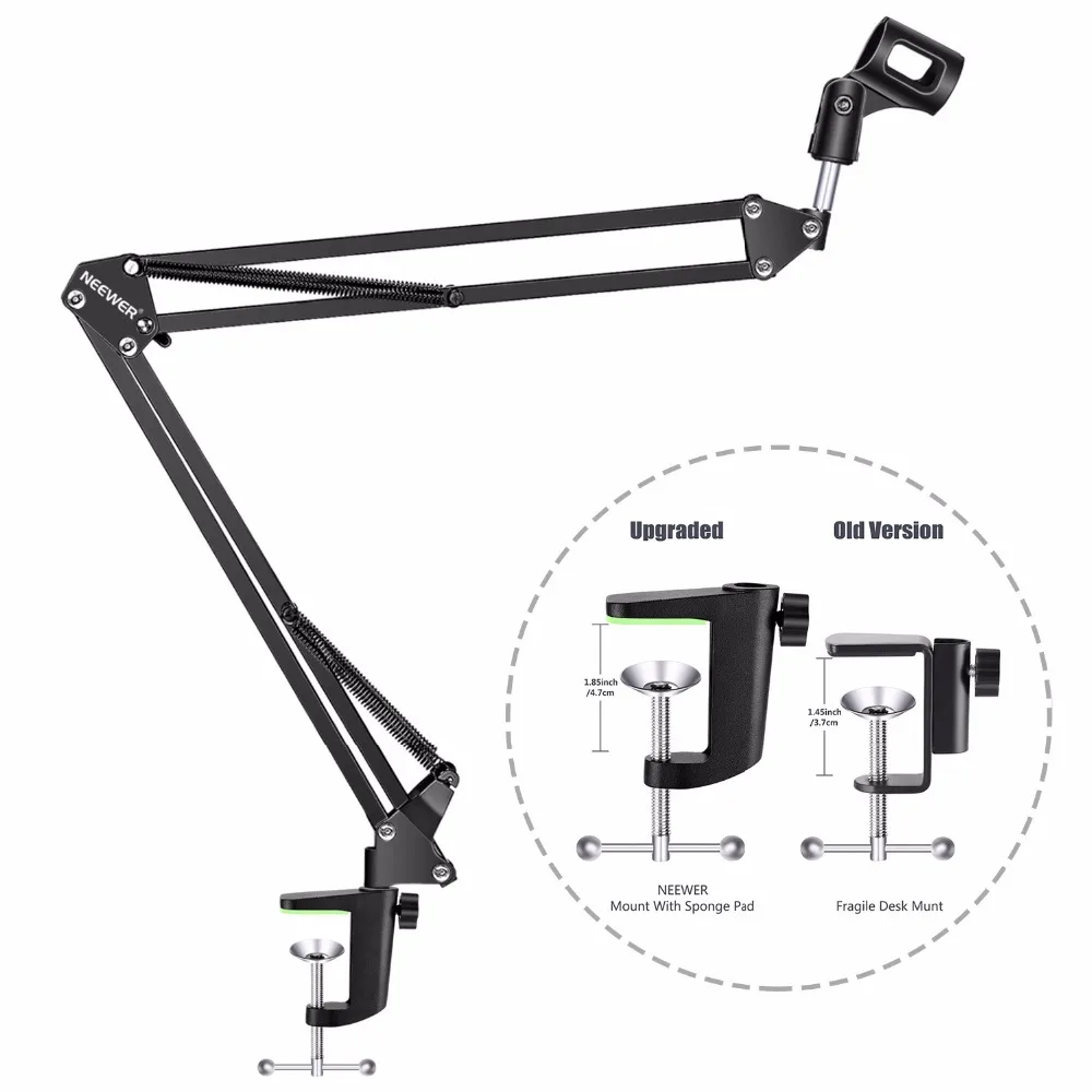 Neewer NW-800 конденсаторный микрофон и NW-35 ножничная подставка XLR кабель и монтажный зажим и NW-3 поп-фильтр Phantom адаптер Комплект