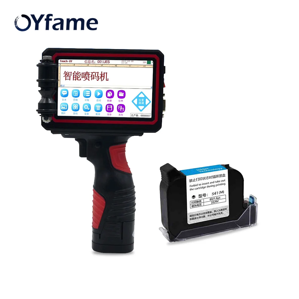OYfame الطابعة المحمولة المحمولة تعمل باللمس البسيطة طابعة ل ورق كرتون البلاستيك الخشب المعادن QR بطاقة تعريف بالكود النافثة للحبر طابعة OYfame الطابعة المحمولة المحمولة تعمل باللمس البسيطة طابعة ل ورق كرتون البلاستيك الخشب المعادن QR بطاقة تعريف بالكود النافثة للحبر طابعة