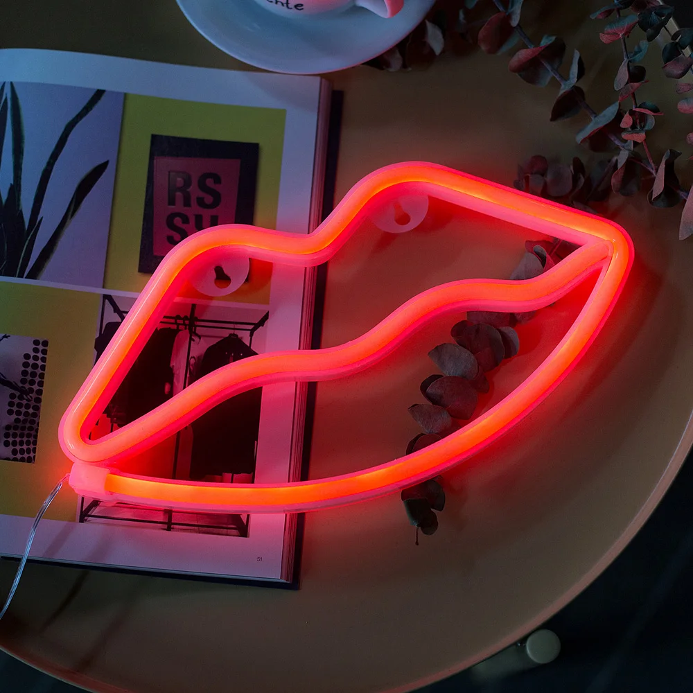 Знак губ неоновый свет светодио дный декоративные светодиодные ночники украшения комнаты день рождения Свадебная вечеринка домашний Декор стены подарок ко Дню Святого Валентина
