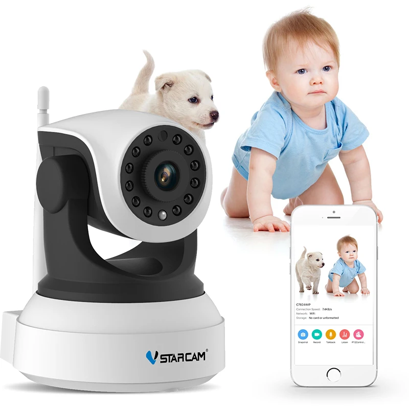 VStarcam C7824WIP 720P Wifi Security IP Camera Onvif IR Night Vision Audio Recording Surveillance Wireless HD IP Camera 1 3mp hd 960p wireless wifi ip camera ir night vision onvif p2p security camera audio recording ip wifi camera support tf card