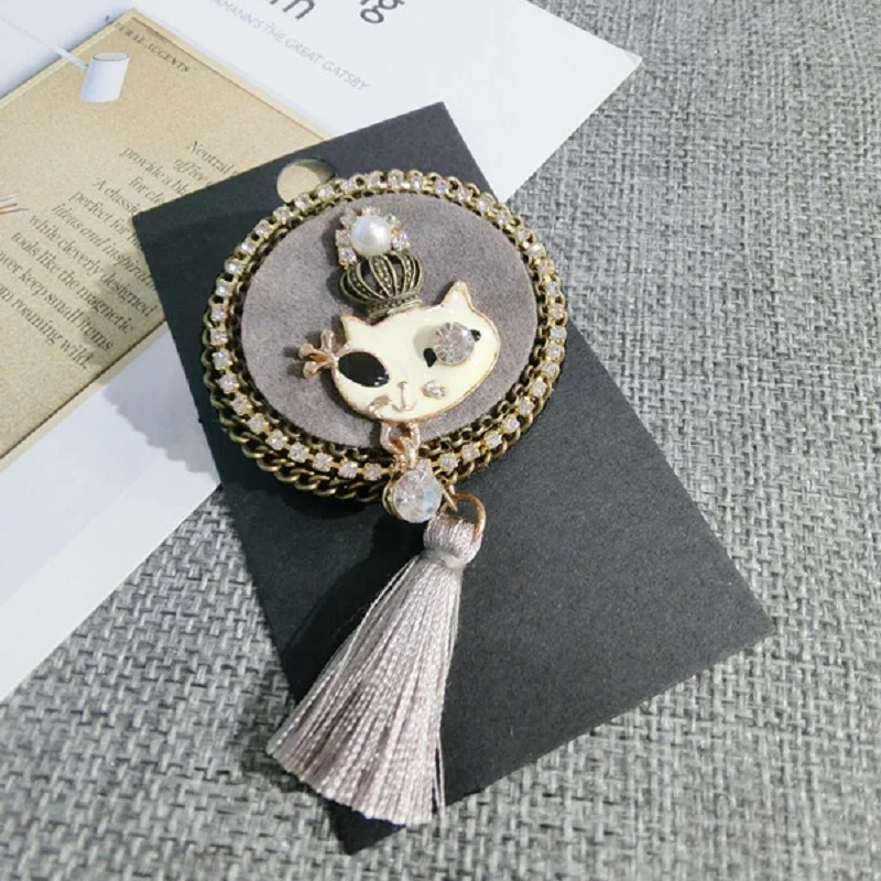 2018 Новый DIY корейский брошь на булавке с жемчужиной кисточкой мультипликационные
