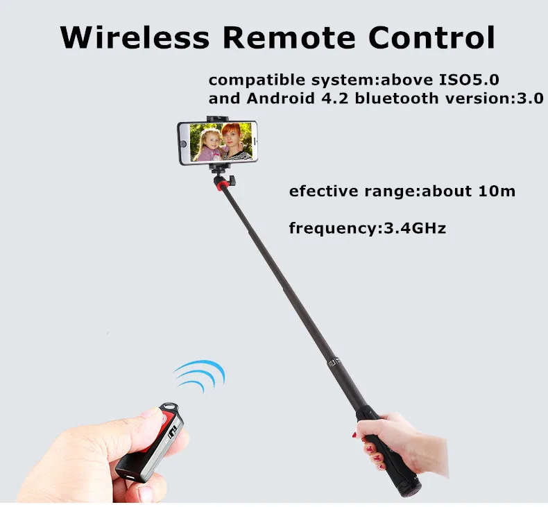 Selfie Stick Tripod Stand 4 in 1 Extendable Monopod Bluetooth Remote Phone Mount for IOS/Android fo