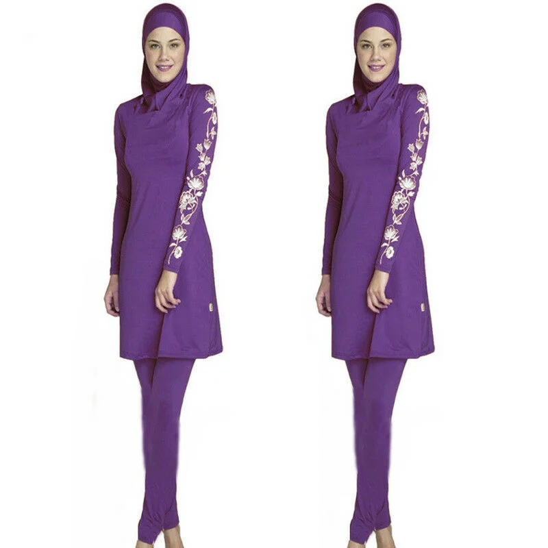 

Modesty Bearwear Burkini Bathing suit Swimwear Muslim Full Cover Islamic Long Sleeve Costumes Swimming 3 Piece Burkini bourkini