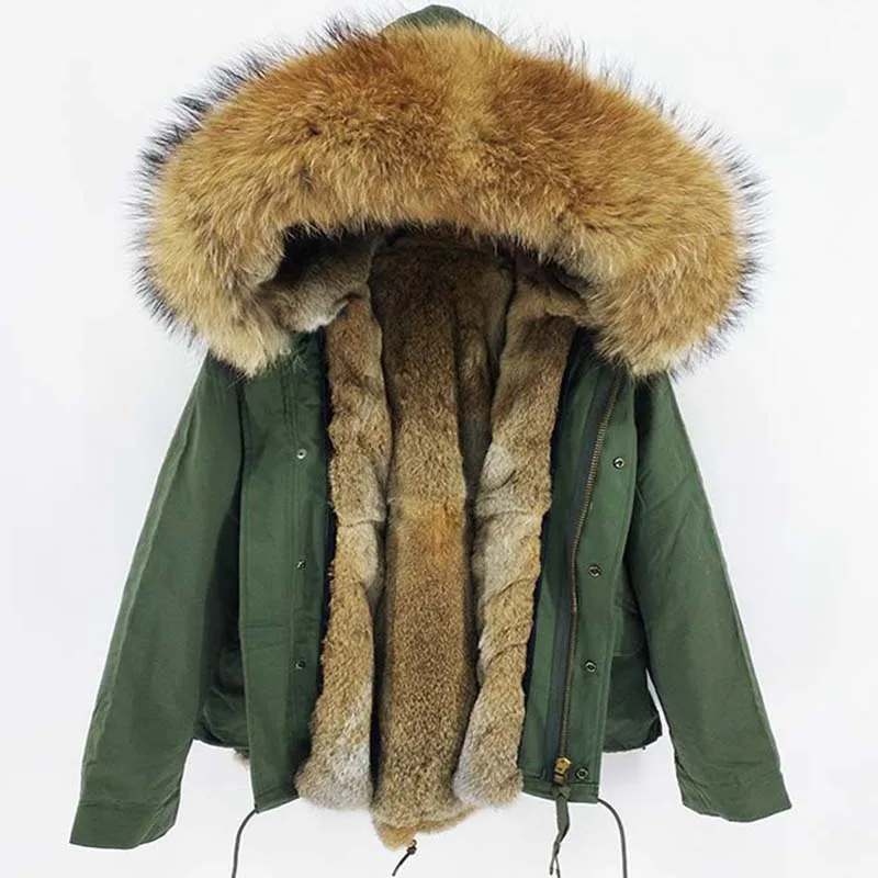 

real rabbit fur mens fur parka with big genuine raccoon collar,High quality 2019 New fashion Mens winter outwear jacket