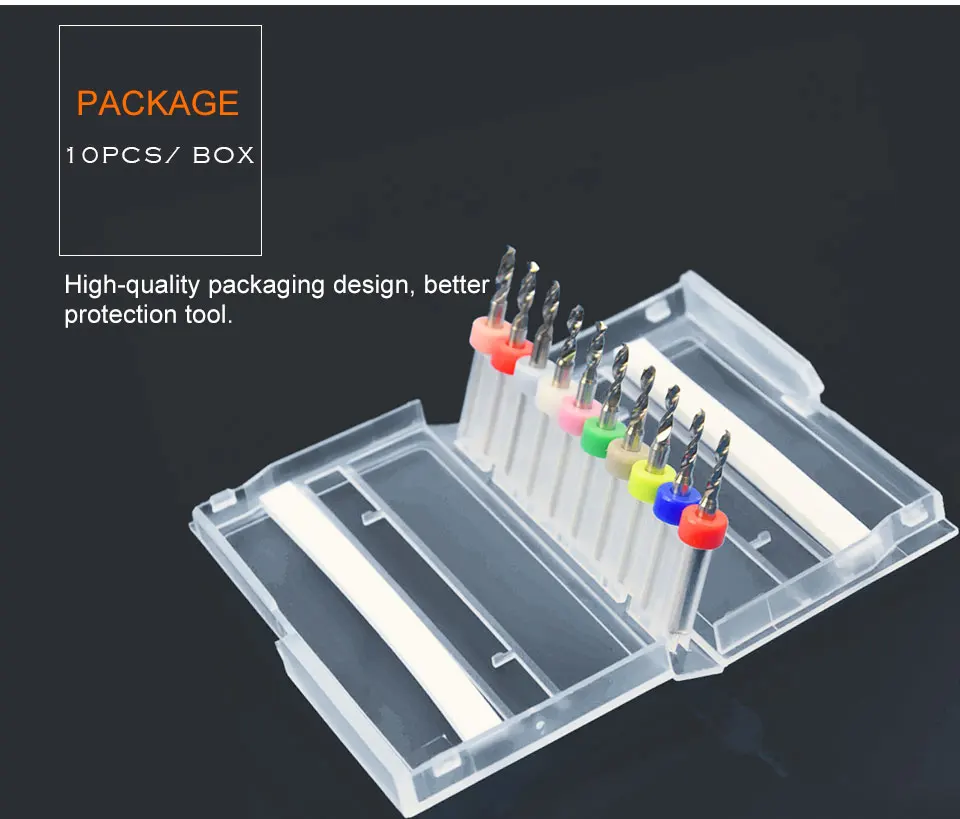 10 шт. 1,0 мм ПП микро сверла Набор бит ЧПУ мини твердосплавное сверло PCB сверло