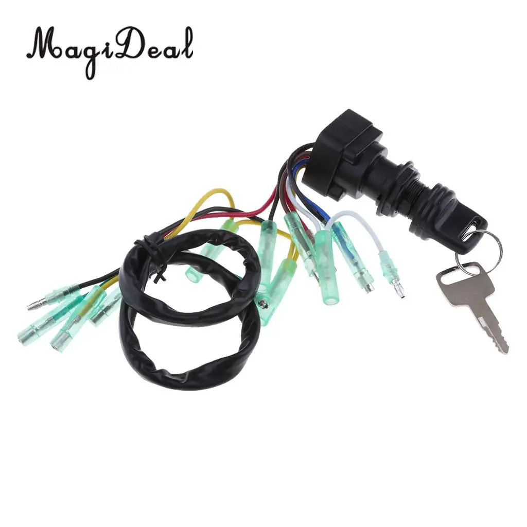 MagiDeal Marine Boat Outboard Motor Engine Ignition Switch Assembly with 2 Keys for Flatable Fishing Canoe Kayak Boat Dinghy
