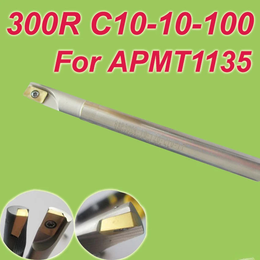 

Free Shiping 300R C10-10-100 Insertable Square End Mill Cutting Tools for APMT1135