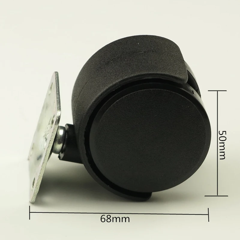 4PCS/Set Black Plastic 50mm Replacement Brake Swivel Casters Office
