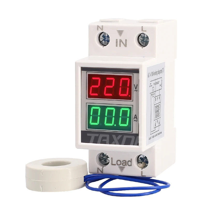 Din рейка AC 160 275 В 0 100A 60A Вольтметр Амперметр светодиодный дисплей панель