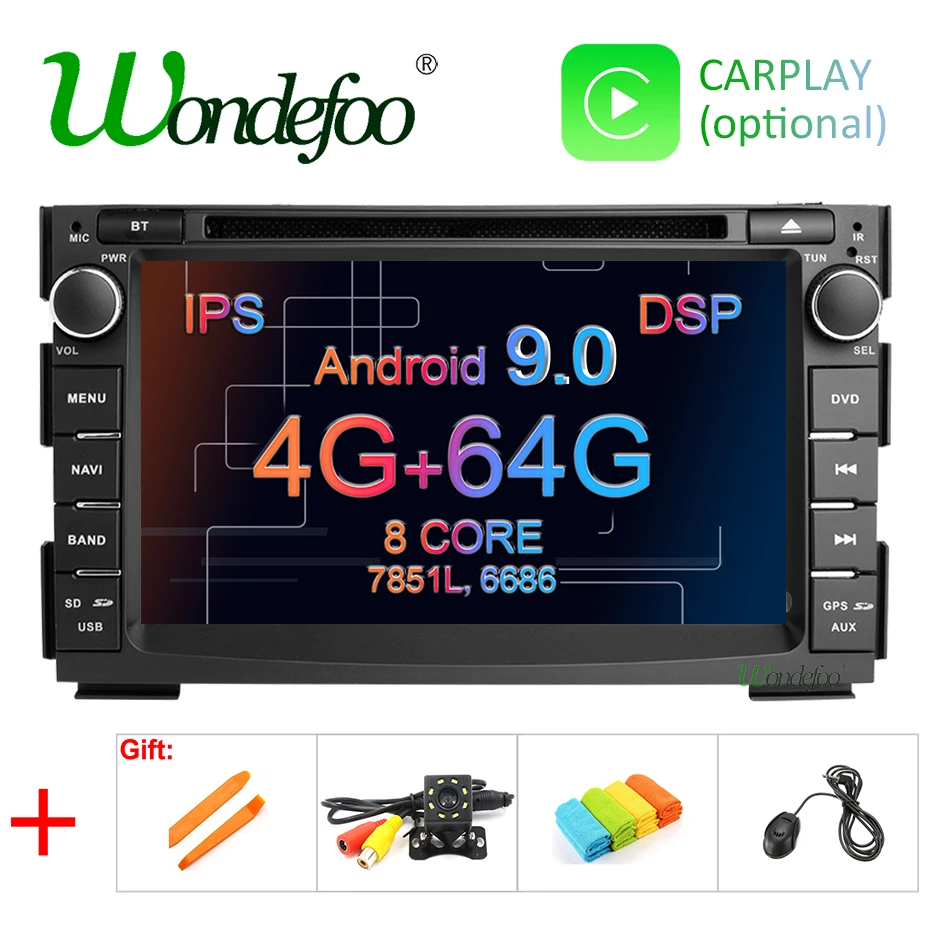 Cheap 7" DSP IPS 4G RAM 64G ROM Android 9.0 Car DVD PLAYER For Kia Ceed GPS stereo multimedia navigation RADIO RECEIVER tape recorder 0