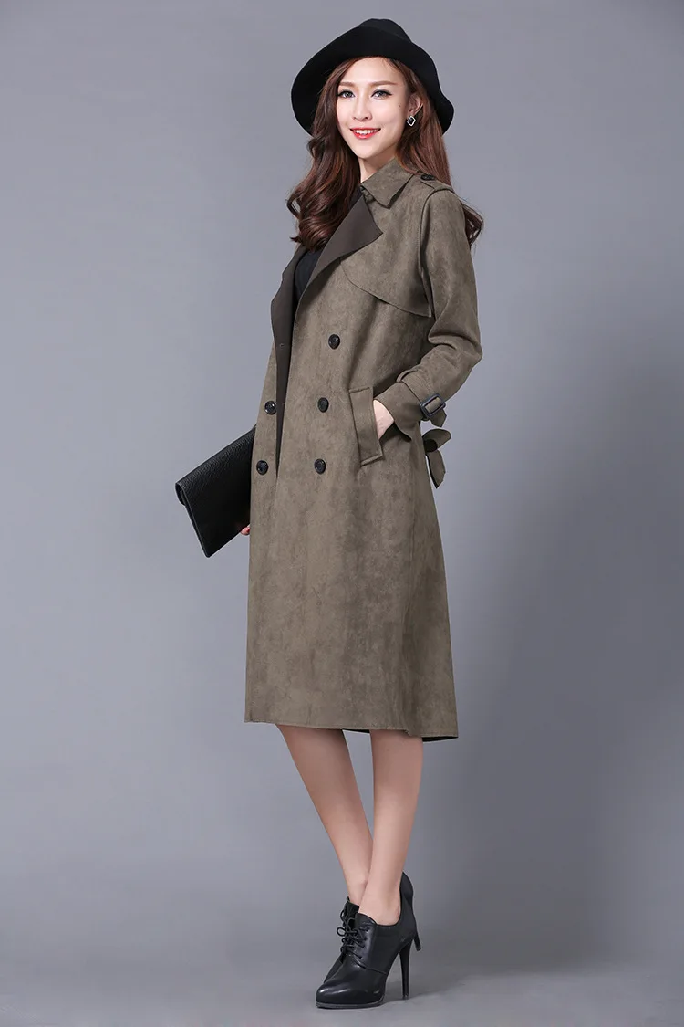 Solide army Manches Casual Nouveau vent camel Turn Femmes Longues Couleur Manteau 2019 Coupe Collar Moyen Green down Red Ses599 longueur À H5wqPP