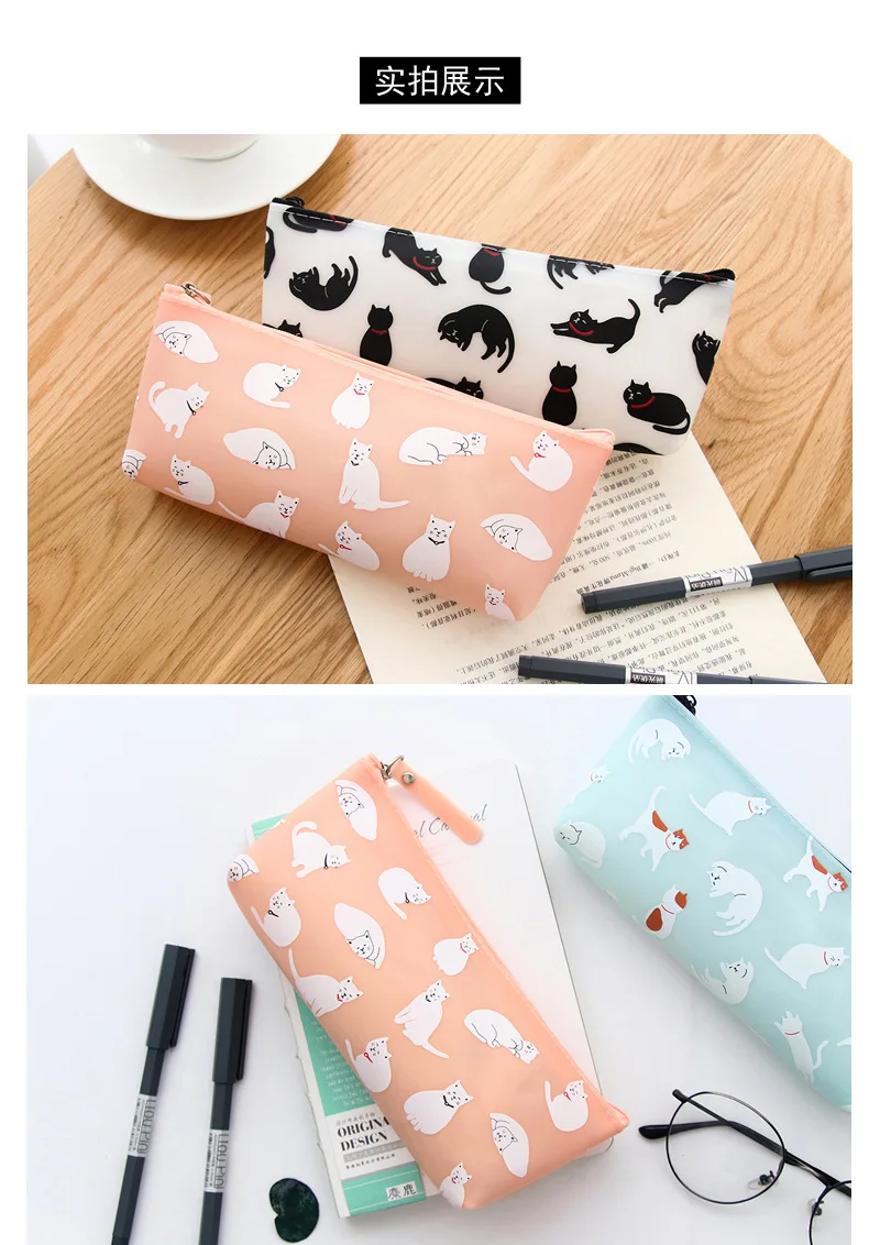 Kawaii Cat Карандаш чехол Etui симпатичный силиконовый пенал для карандашей школьные сумки Trousse школьников ручка чехол для девочек Чехол для мобильного телефона в стиле "Bts корейские канцелярские принадлежности