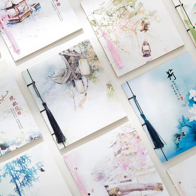

Chinese Style Vintage Tassel Notebook Creative Sketchbooks Students Diary Book Planner Notepad School Stationary Supplies 016038