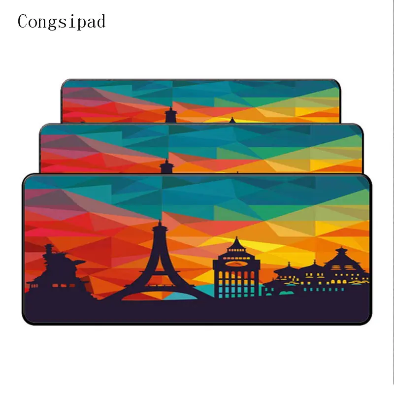  Congsipad Colorful Tower Landscape Anti-Slip Laptop PC Pad Mat Large Lockedge Rubber MousePad For C